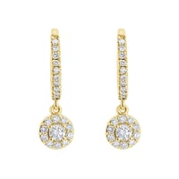 Zlaté kruhové náušnice s 0.09ct lab-grown diamantem Namita