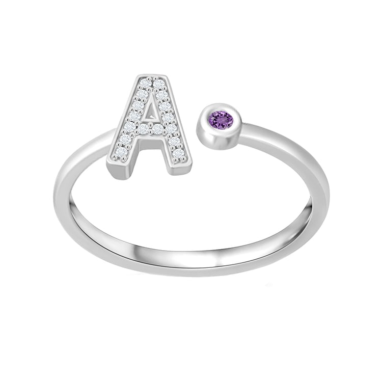 Personalizovaný prsten z bílého zlata