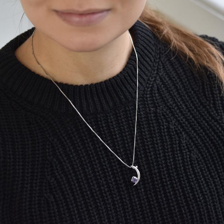 Stříbrný měsíc s alexandritem 36020