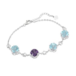 Zlatý náramek s topazy a ametystem Heady