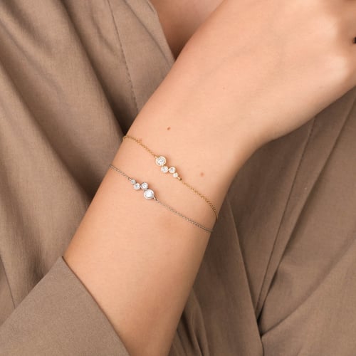 Moderní stříbrný náramek s diamanty Greta