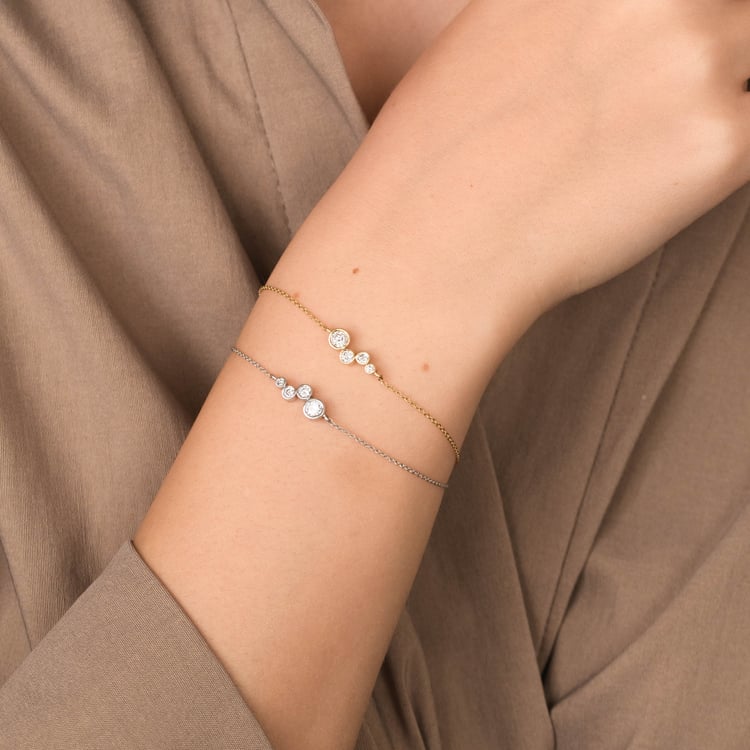 Moderní stříbrný náramek s diamanty Viola 165713