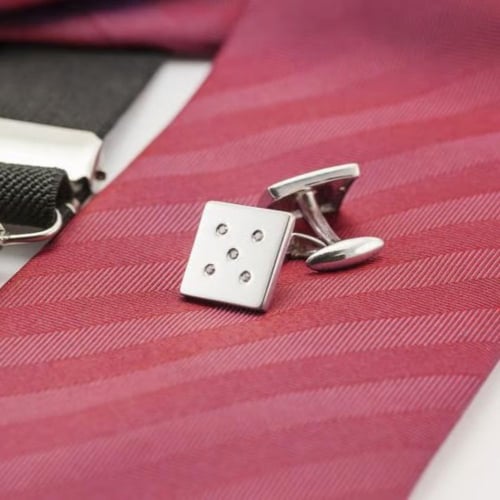 Manžetové knoflíčky s diamanty ze stříbra Orien