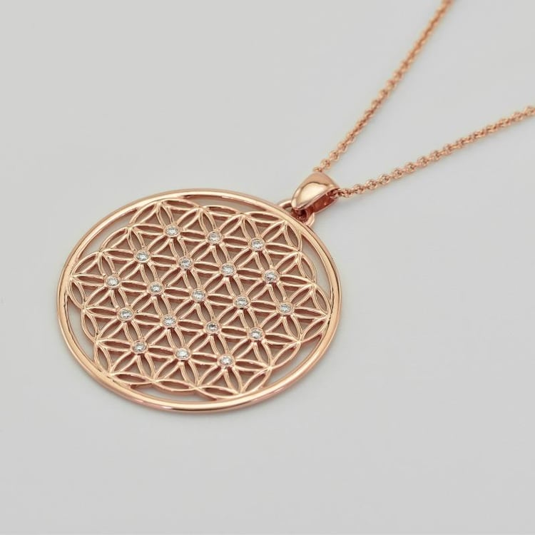 Náhrdelník květ života s diamanty 39393