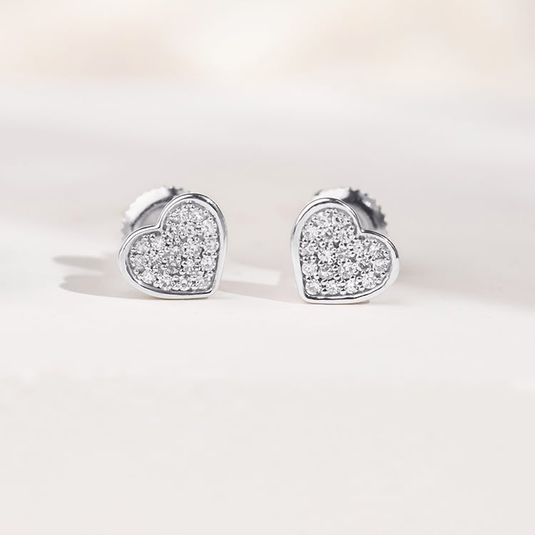 Diamantové náušnice ve tvaru srdce Sie 153885