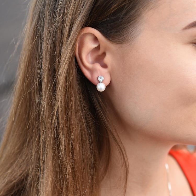 Romantické perlové náušnice ze stříbra 13984