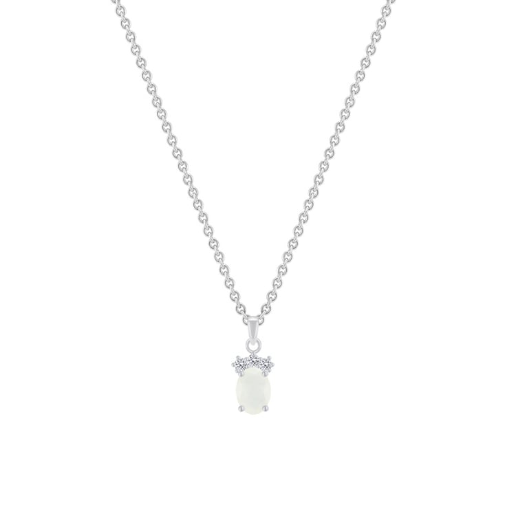 Stříbrný přívěsek s měsíčním kamenem a topazy