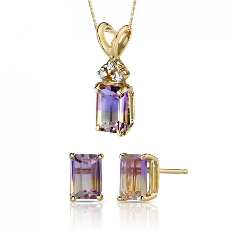 Kolekce šperků ze žlutého zlata s ametríny Yerachmiel