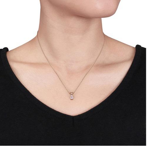 Morganitový náhrdelník s diamantem z růžového zlata 2340