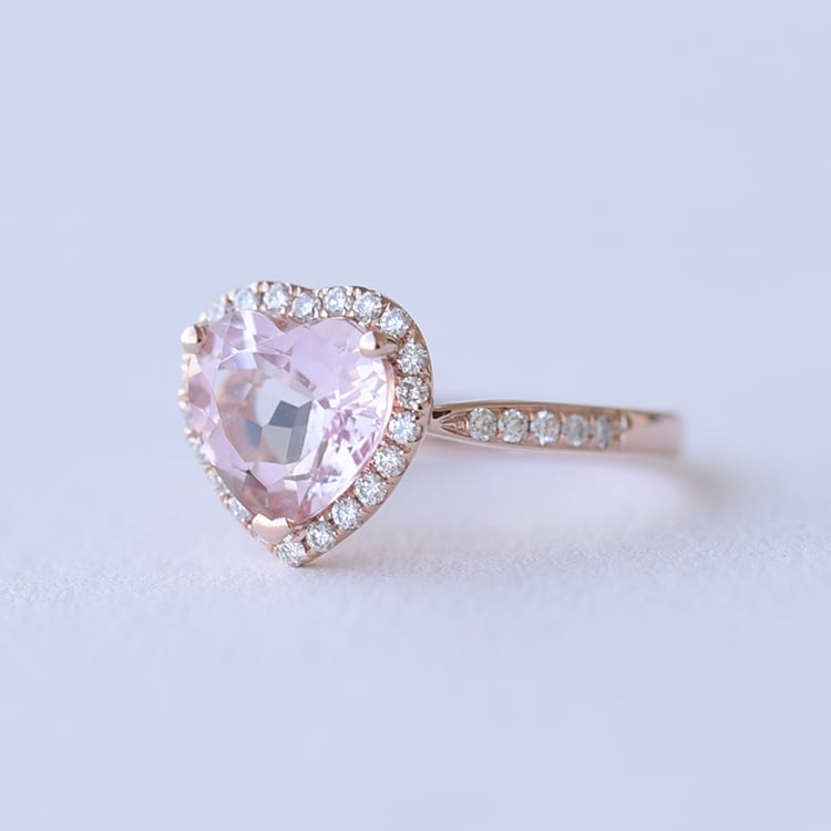 Prsten se srdcovým morganitem 60960