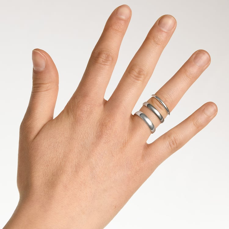 Snubní prsteny s půlkulatým profilem z bílého zlata Ebie 156842