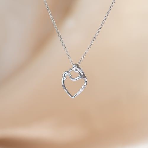 Stříbrný přívěsek matka a dítě s lab-grown diamanty Eisa