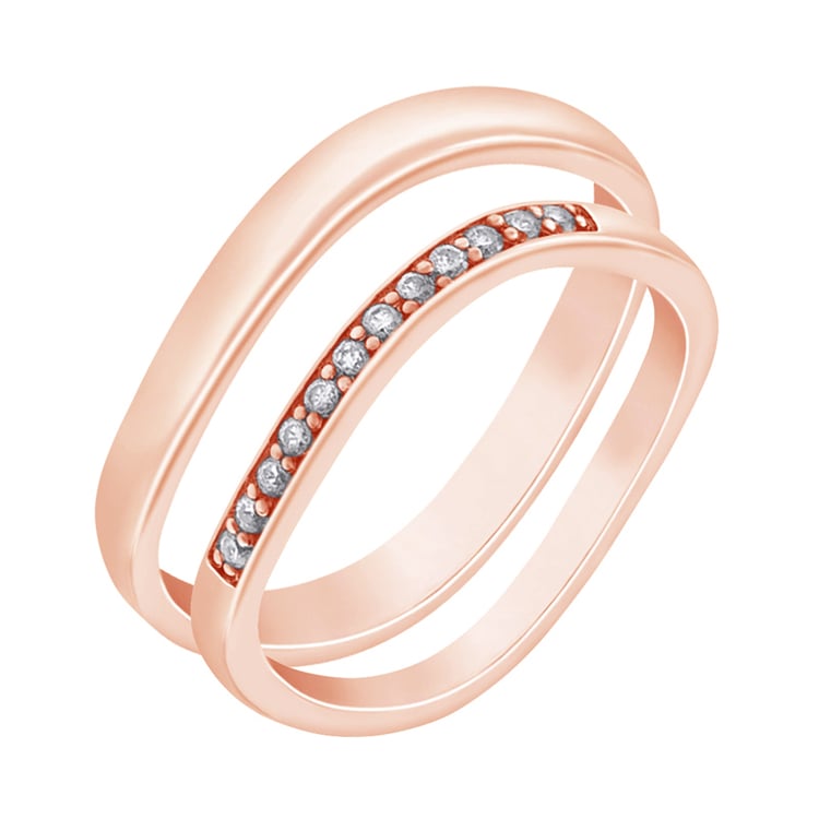 Nepravidelné snubní prsteny z růžového zlata 70944