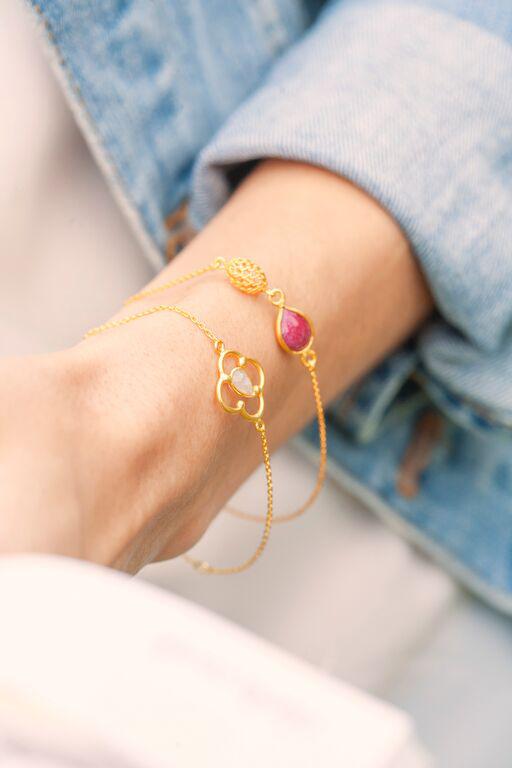 Stříbrný náramek Leaf 6765