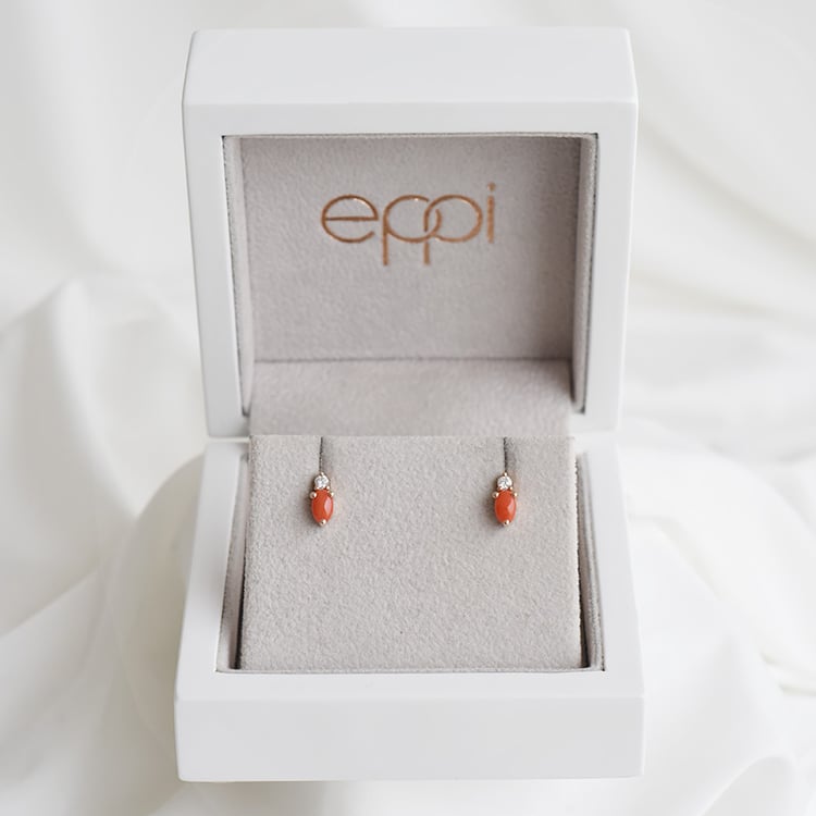 Náušnice s korály a diamanty 90445