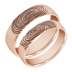 Snubní prsteny ze zlata s otisky prstů Hiale