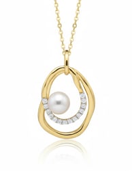 Stříbrný perlový přívěsek s bílými topazy Fenella