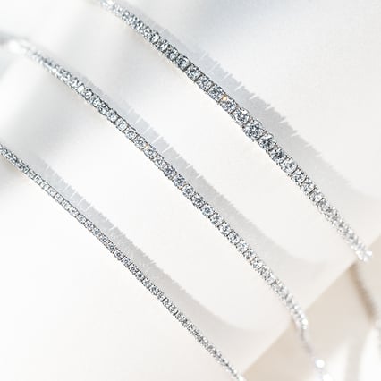 Zlatý tenisový náhrdelník s lab-grown diamanty Sharap