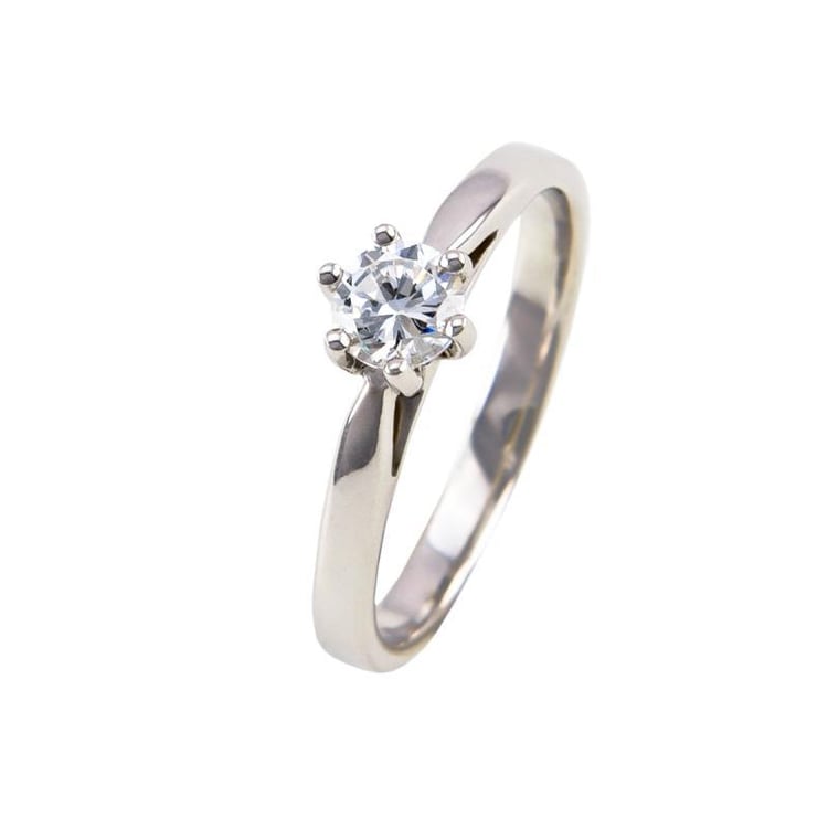 Prsten z 18k bílého zlata s 0.14ct IGI SI1 E diamantem Dally