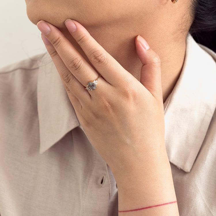 Prsten se šedým salt and pepper diamantem Agathe 124591