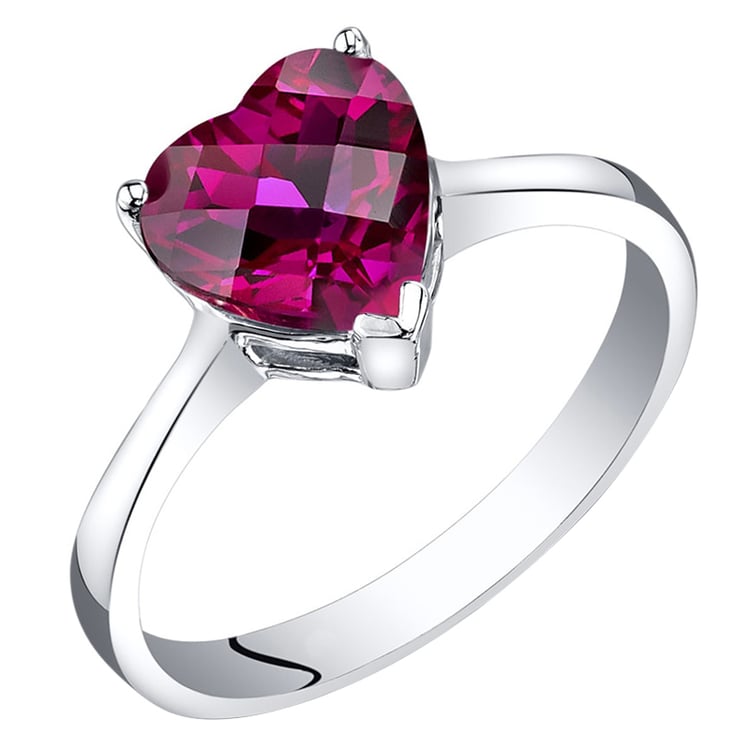 Romantický zlatý prsten s rubínem ve tvaru srdce Perry