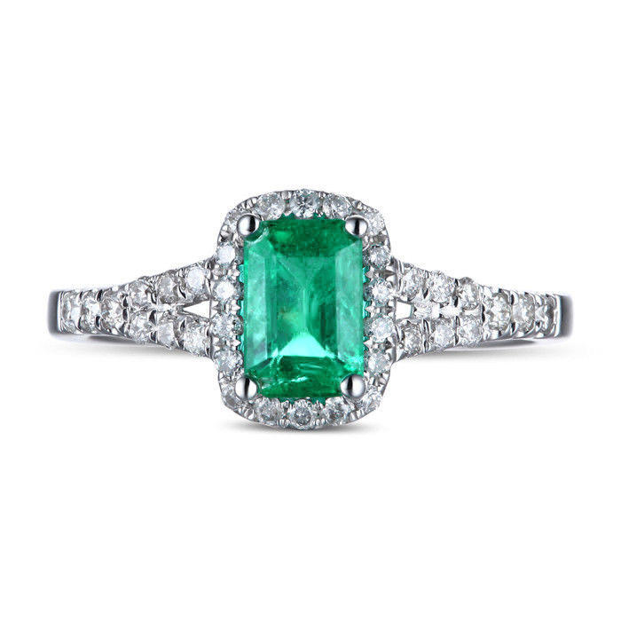 Zlatý prsten se smaragdem a diamanty 5667