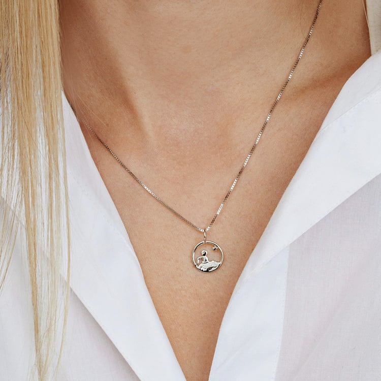 Stříbrný vykrojený přívěsek s postavičkou Malý princ 162617