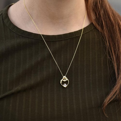 Přívěsek matka a dítě s morganitem a diamantem Ella