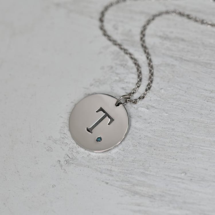 Přívěsek s modrým diamantem ze zlata 43843