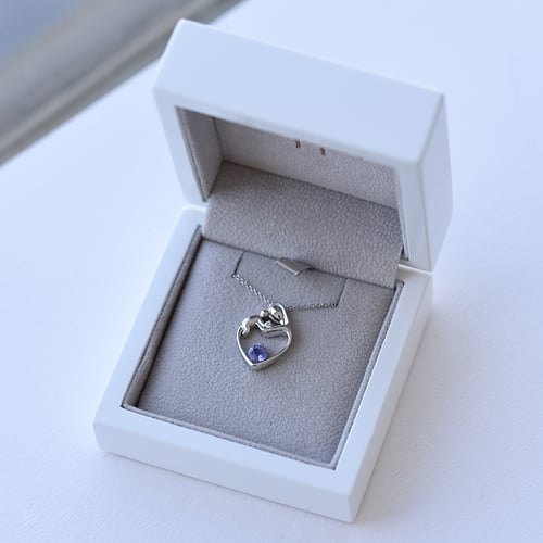 Přívěsek matka a dítě s tanzanitem a diamantem Ella