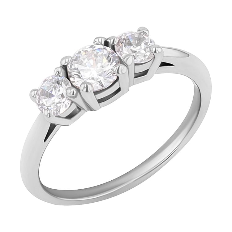 Zásnubní prsten se třemi čirými topazy Rita