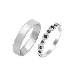 Zlatý diamantový vintage prsten a zlatý komfortní snubní prsten Achernar