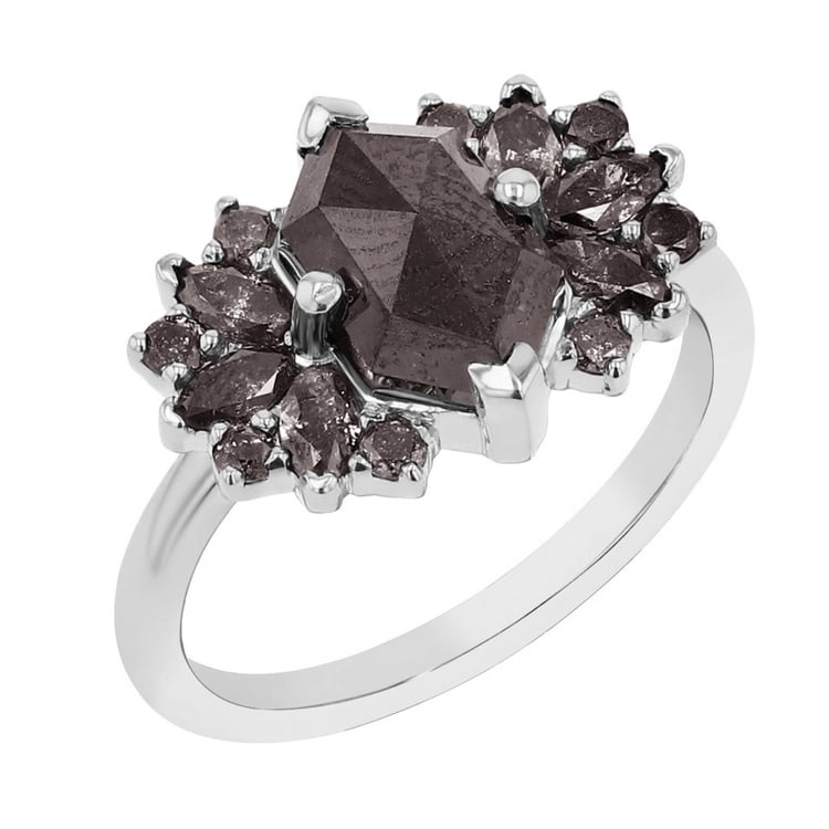 Atypický zlatý prsten se salt and pepper diamanty Kacey