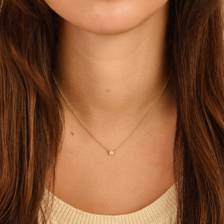 Minimalistický zlatý přívěsek s diamantem Gosta 162046