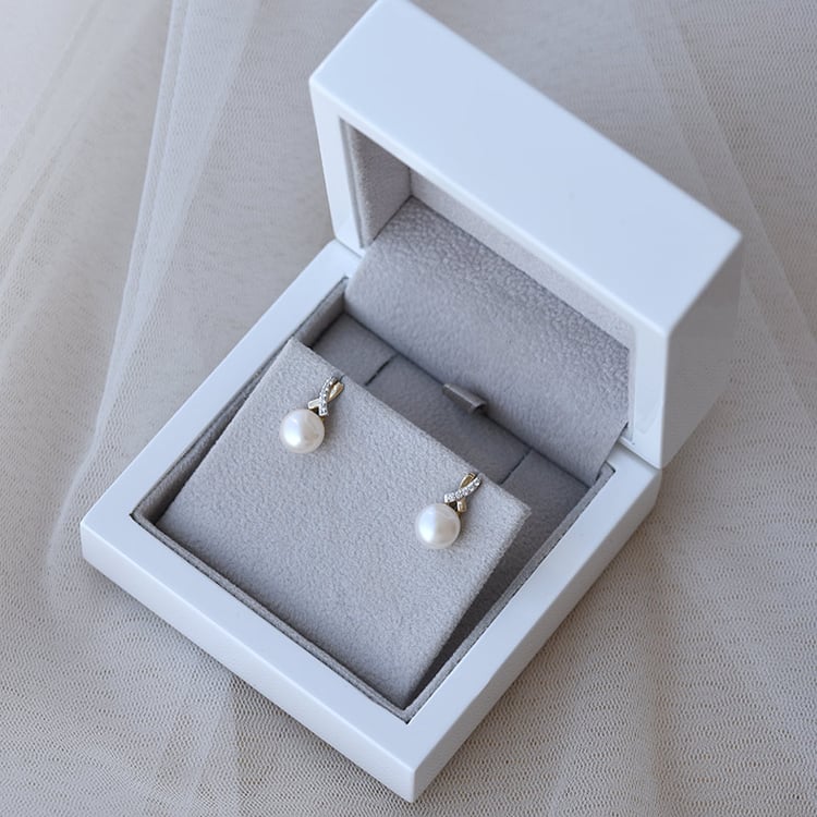 Náušnice s perlami a zirkony 67616