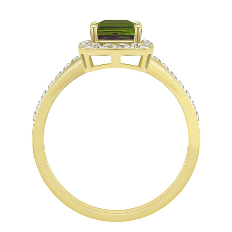 Zlatý diamantový prsten s turmalínem 8497