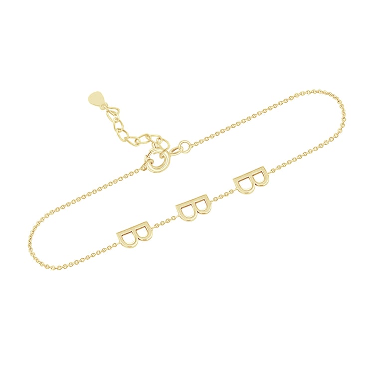 Stříbrný náramek se 3 písmenky podle vaší volby Annika 114768