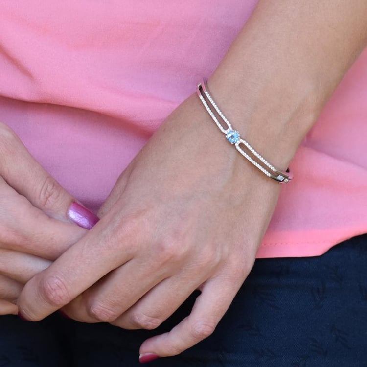 Topazový stříbrný náramek 19969