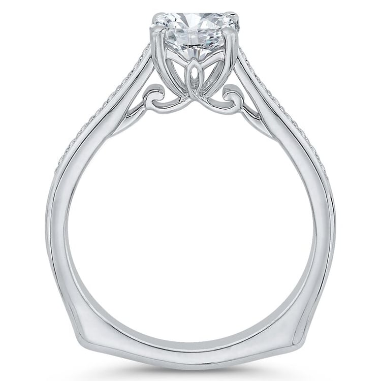 Zlatý zásnubní prsten s moissanitem a postranními diamanty 66147