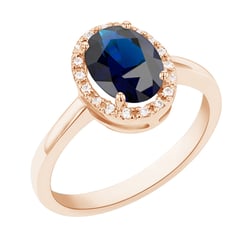 Safírově modrý prsten s diamanty Arya