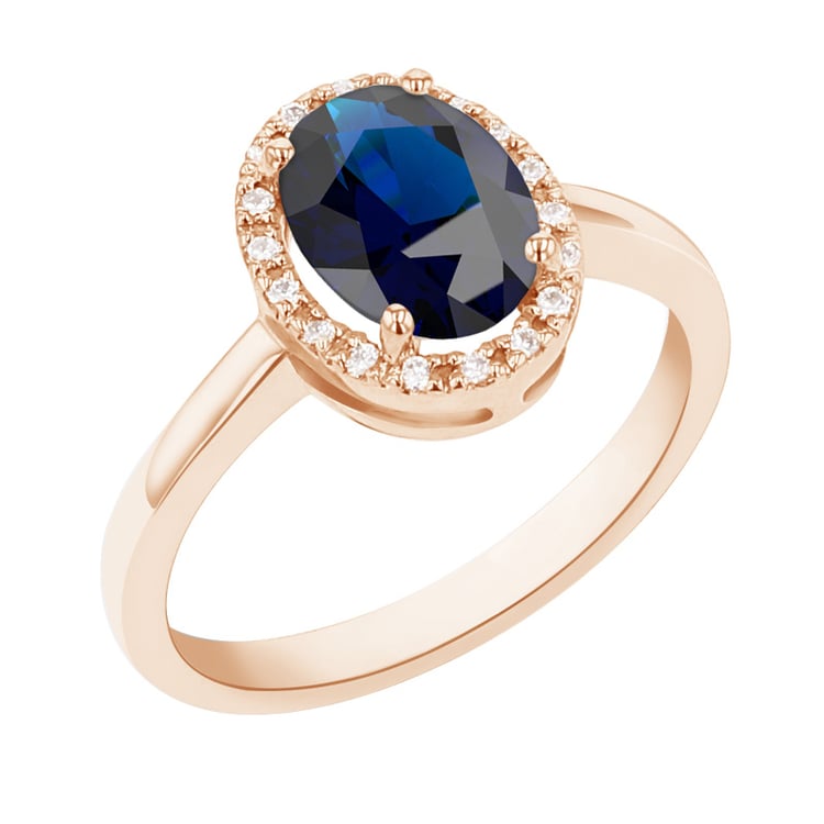 Safírově modrý prsten s diamanty Arya 140727