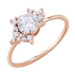 Atypický cluster zásnubní prsten s moissanitem a lab-grown diamanty Talisha