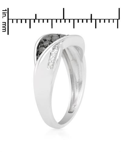 Stříbrný prsten s černými diamanty 1063