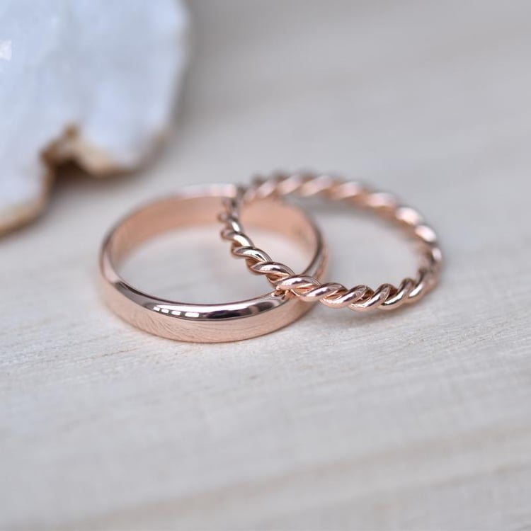 Snubní prsteny ze zlata s provazovitým motivem 45482