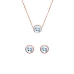 Zlatá bezel kolekce s akvamaríny Omame