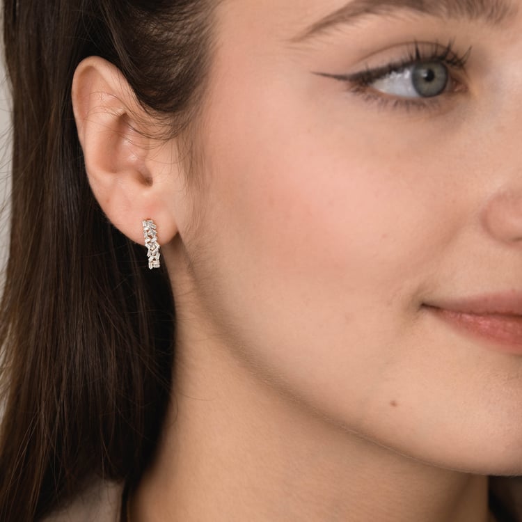 Zlaté náušnice s lab-grown diamantem Cathie 165741