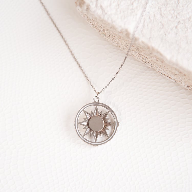 Zlatý přívěsek kompas s růžovým opálem Pinto 114570