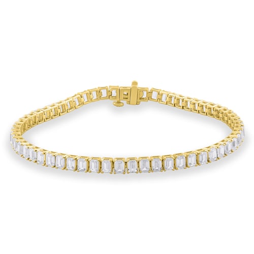 Zlatý tenisový náramek s lab-grown diamanty Ida