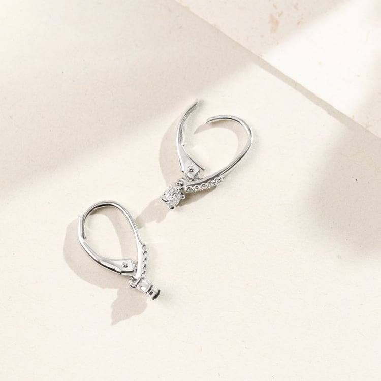 Stříbrné visací náušnice s lab-grown diamanty 158830