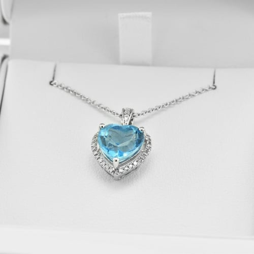 Srdcový přívěsek s topazem a diamanty Eliya